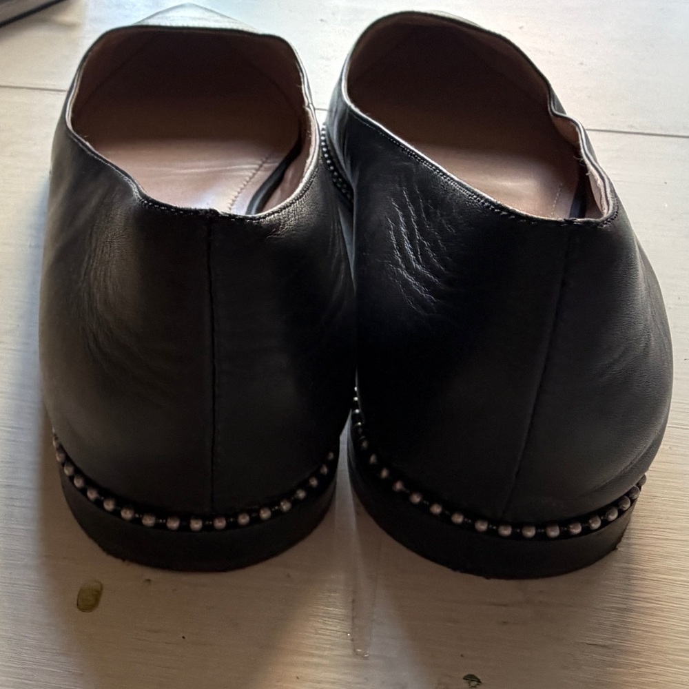 Coach Viviana Beadchain Flat size 9.5 Black Leather Pointed Ballet Flats - Picture 4 of 8